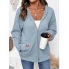 imageSHEWIN Womens Zip Up Hoodies Oversized Sweatshirt Fall Fashion Outfits 2025 Casual Waffle Hooded JacketsLight Blue