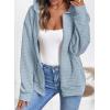 imageSHEWIN Womens Zip Up Hoodies Oversized Sweatshirt Fall Fashion Outfits 2025 Casual Waffle Hooded JacketsLight Blue