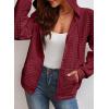 imageSHEWIN Womens Zip Up Hoodies Oversized Sweatshirt Fall Fashion Outfits 2025 Casual Waffle Hooded JacketsLight Blue