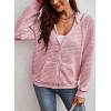 imageSHEWIN Womens Zip Up Hoodies Oversized Sweatshirt Fall Fashion Outfits 2025 Casual Waffle Hooded JacketsPink