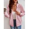 imageSHEWIN Womens Zip Up Hoodies Oversized Sweatshirt Fall Fashion Outfits 2025 Casual Waffle Hooded JacketsPink