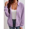 imageSHEWIN Womens Zip Up Hoodies Oversized Sweatshirt Fall Fashion Outfits 2025 Casual Waffle Hooded JacketsPurple