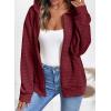 imageSHEWIN Womens Zip Up Hoodies Oversized Sweatshirt Fall Fashion Outfits 2025 Casual Waffle Hooded JacketsRed