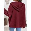imageSHEWIN Womens Zip Up Hoodies Oversized Sweatshirt Fall Fashion Outfits 2025 Casual Waffle Hooded JacketsRed