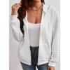 imageSHEWIN Womens Zip Up Hoodies Oversized Sweatshirt Fall Fashion Outfits 2025 Casual Waffle Hooded JacketsWhite