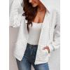 imageSHEWIN Womens Zip Up Hoodies Oversized Sweatshirt Fall Fashion Outfits 2025 Casual Waffle Hooded JacketsWhite