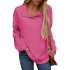 imageSHEWIN Fall Womens Oversized Sweatshirt Button Up Comfy Pullover SweatshirtRose Red