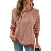 imageSHEWIN Women Color Block Patchwork Sweatshirt 2025 Fall Pullover Oversized TopsMineral Red