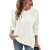 imageSHEWIN Women Color Block Patchwork Sweatshirt 2025 Fall Pullover Oversized TopsWhite
