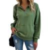 imageSHEWIN Womens Sweatshirt Casual Long Sleeve Half Zip Pullover Lightweight Sweatshirts Tops Fall Fashion Outfits 2025Green