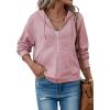 imageSHEWIN Womens Zip Up Hoodies Oversized Sweatshirt Fall Fashion Outfits 2025 Casual Waffle Hooded JacketsPink