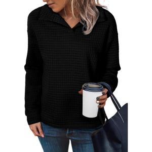 imageSHEWIN Fall Women Sweatshit Spring Lightweight Pullover ShirtsBlack