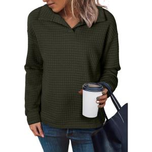 imageSHEWIN Fall Women Sweatshit Spring Lightweight Pullover ShirtsGreen