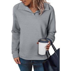 imageSHEWIN Fall Women Sweatshit Spring Lightweight Pullover ShirtsGrey