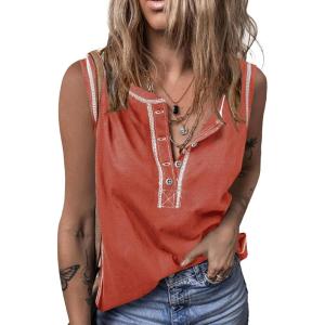imageSHEWIN Tank Tops for Women 2025 Causal Sleeveless V Neck T Shirts Womens Summer TopsA1flamingo