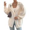 imageSHEWIN Women Open Front Knit Sweater Oversized Cardigan with PocketBeige