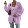imageSHEWIN Women Open Front Knit Sweater Oversized Cardigan with PocketZ Orchid Petal