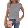 imageSHEWIN Summer Women Dressy Lightweight Tops Waffle Knit Multicolor Fabric ShirtsMedium Grey