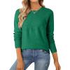 imageSHEWIN Womens Sweaters 2025 Casual Crewneck Long Sleeve Lightweight Knit Pullover Sweater Tops Fall ClothesDark Green