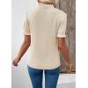 image:imageSHEWIN Women Short Sleeve Sweater Ruffle Dressy Business Casual Tops 2026Beige
