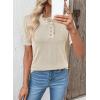 image:imageSHEWIN Women Short Sleeve Sweater Ruffle Dressy Business Casual Tops 2026Beige