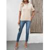 image:imageSHEWIN Women Short Sleeve Sweater Ruffle Dressy Business Casual Tops 2026Beige