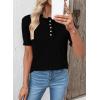 image:imageSHEWIN Women Short Sleeve Sweater Ruffle Dressy Business Casual Tops 2026Black
