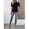image:imageSHEWIN Women Short Sleeve Sweater Ruffle Dressy Business Casual Tops 2026Black