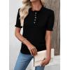 image:imageSHEWIN Women Short Sleeve Sweater Ruffle Dressy Business Casual Tops 2026Black