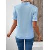 image:imageSHEWIN Women Short Sleeve Sweater Ruffle Dressy Business Casual Tops 2026Blue