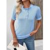image:imageSHEWIN Women Short Sleeve Sweater Ruffle Dressy Business Casual Tops 2026Blue