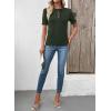 image:imageSHEWIN Women Short Sleeve Sweater Ruffle Dressy Business Casual Tops 2026Green