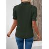 image:imageSHEWIN Women Short Sleeve Sweater Ruffle Dressy Business Casual Tops 2026Green