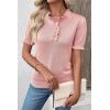 image:imageSHEWIN Women Short Sleeve Sweater Ruffle Dressy Business Casual Tops 2026Pink