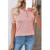 image:imageSHEWIN Women Short Sleeve Sweater Ruffle Dressy Business Casual Tops 2026Pink