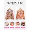 image:imageSHEWIN Womens Blouses Casual V Neck Long Sleeve Floral Print Chiffon Crochet Trim Tops ShirtsFloral Pink
