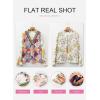 image:imageSHEWIN Womens Blouses Casual V Neck Long Sleeve Floral Print Chiffon Crochet Trim Tops ShirtsFloral White a