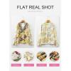 image:imageSHEWIN Womens Blouses Casual V Neck Long Sleeve Floral Print Chiffon Crochet Trim Tops ShirtsFloral Yellow