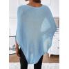 image:imageSHEWIN Womens Sheer Knit Poncho Crochet Summer Tops See Through Mesh Spring Sweaters Beach Cover Ups for Women 2026Beau Blue