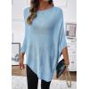 image:imageSHEWIN Womens Sheer Knit Poncho Crochet Summer Tops See Through Mesh Spring Sweaters Beach Cover Ups for Women 2026Beau Blue