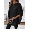 image:imageSHEWIN Womens Sheer Knit Poncho Crochet Summer Tops See Through Mesh Spring Sweaters Beach Cover Ups for Women 2026Black