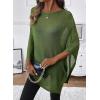 image:imageSHEWIN Womens Sheer Knit Poncho Crochet Summer Tops See Through Mesh Spring Sweaters Beach Cover Ups for Women 2026Blackish Green