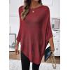 image:imageSHEWIN Womens Sheer Knit Poncho Crochet Summer Tops See Through Mesh Spring Sweaters Beach Cover Ups for Women 2026Burgundy