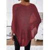 image:imageSHEWIN Womens Sheer Knit Poncho Crochet Summer Tops See Through Mesh Spring Sweaters Beach Cover Ups for Women 2026Burgundy
