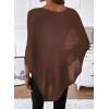 image:imageSHEWIN Womens Sheer Knit Poncho Crochet Summer Tops See Through Mesh Spring Sweaters Beach Cover Ups for Women 2026Coffee
