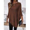 image:imageSHEWIN Womens Sheer Knit Poncho Crochet Summer Tops See Through Mesh Spring Sweaters Beach Cover Ups for Women 2026Coffee