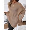 image:imageSHEWIN Womens Sheer Knit Poncho Crochet Summer Tops See Through Mesh Spring Sweaters Beach Cover Ups for Women 2026Dark Khaki