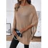 image:imageSHEWIN Womens Sheer Knit Poncho Crochet Summer Tops See Through Mesh Spring Sweaters Beach Cover Ups for Women 2026Dark Khaki