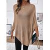 image:imageSHEWIN Womens Sheer Knit Poncho Crochet Summer Tops See Through Mesh Spring Sweaters Beach Cover Ups for Women 2026Dark Khaki