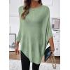 image:imageSHEWIN Womens Sheer Knit Poncho Crochet Summer Tops See Through Mesh Spring Sweaters Beach Cover Ups for Women 2026Grass Green